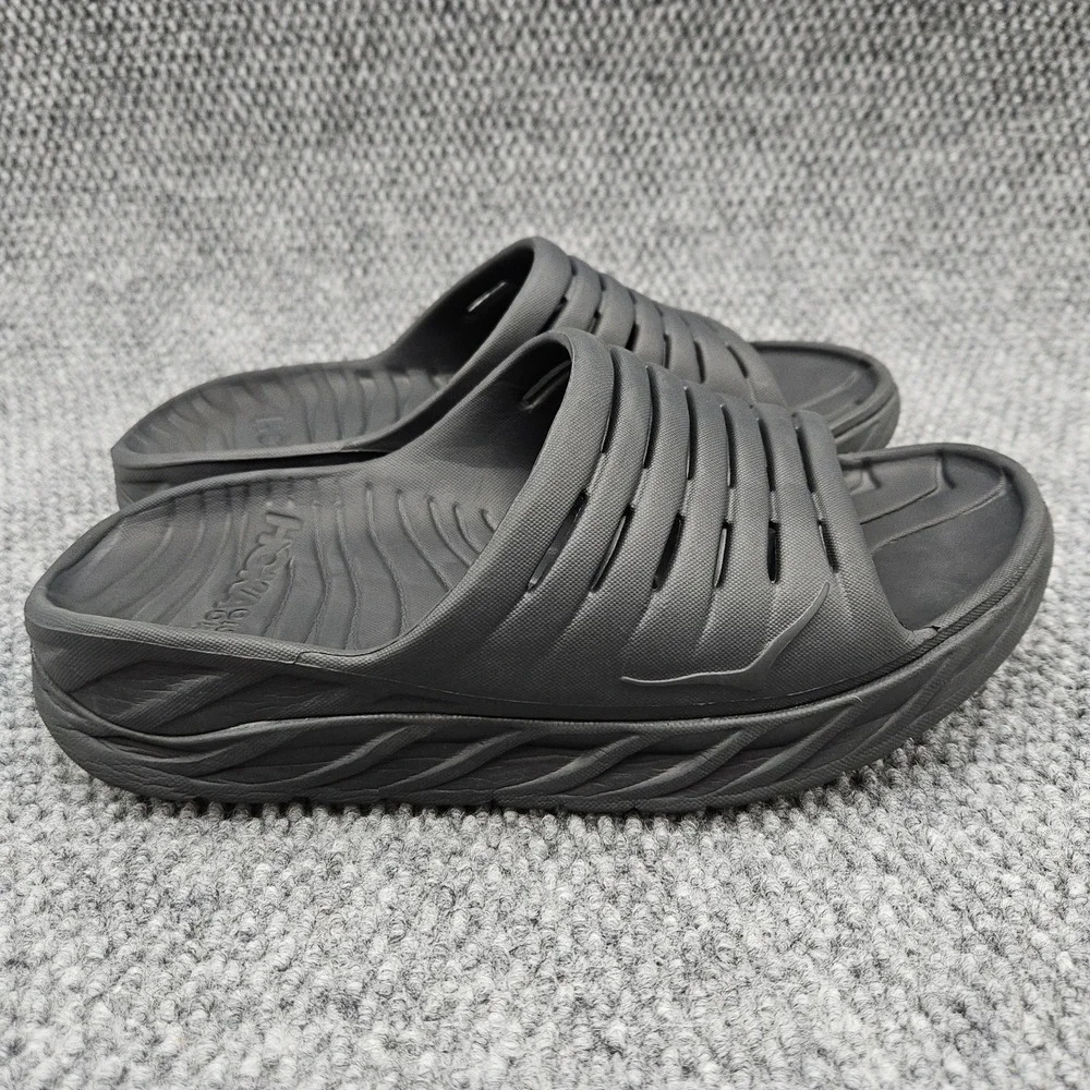 Hoka One One (Mens 8 Womens 10) Black Ora Recovery Slide Slip On Sandals Comfort
